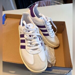 NWT!!! Adidas white/purple/cream Madrid Sneakers